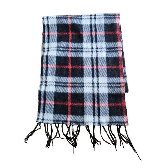 Pashmina silk and pashmina blend plaid multicolor scarf - Picture 2 of 5